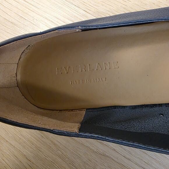 Everlane Navy Blue Leather Minimalist Contemporary The Day Glove Flats Size 8 - Picture 8 of 9